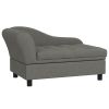 PawHut Elevated Dog Sofa Pet Bed with Storage Soft Cushion for Small Medium Dogs Gray
