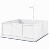 PawHut Whelping Box for Puppies Birth with Pee Pad, Pig Rail, Adjustable Door, for Small Medium Large All Breed Dogs, 49" x 48"