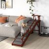 PawHut Wooden Dog Ramp with Removable Guardrails, Non-Slip Surface, 73" Long, Brown