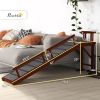 PawHut Wooden Dog Ramp with Removable Guardrails, Non-Slip Surface, 73" Long, Brown