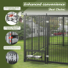 Large Dog Kennel Outdoor Pet Pens Dogs Run Enclosure Animal Hutch Metal Coop Fence with Roof Cover. 7.94'L x 4.13'W x 5.95'H.