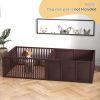 PawHut Puppy Whelping Box with Removable Doors Indoor Playpen Supplies Essentials 81x39 Coffee