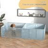 PawHut Whelping Box for Dogs, Dog Whelping Pen with Removable Doors, Puppy Playpen for Indoors, Puppy Supplies & Essentials, 81" x 39" x 20", Grey