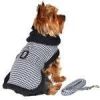 Black and White Classic Houndstooth Dog Harness Coat with Leash