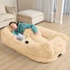 Human Dog Bed, Large Size Fits You and Pets, Washable Faux Fur Dog Bed for People Doze Off, Napping Orthopedic Dog Bed, Present Plump Pillow, Blanket